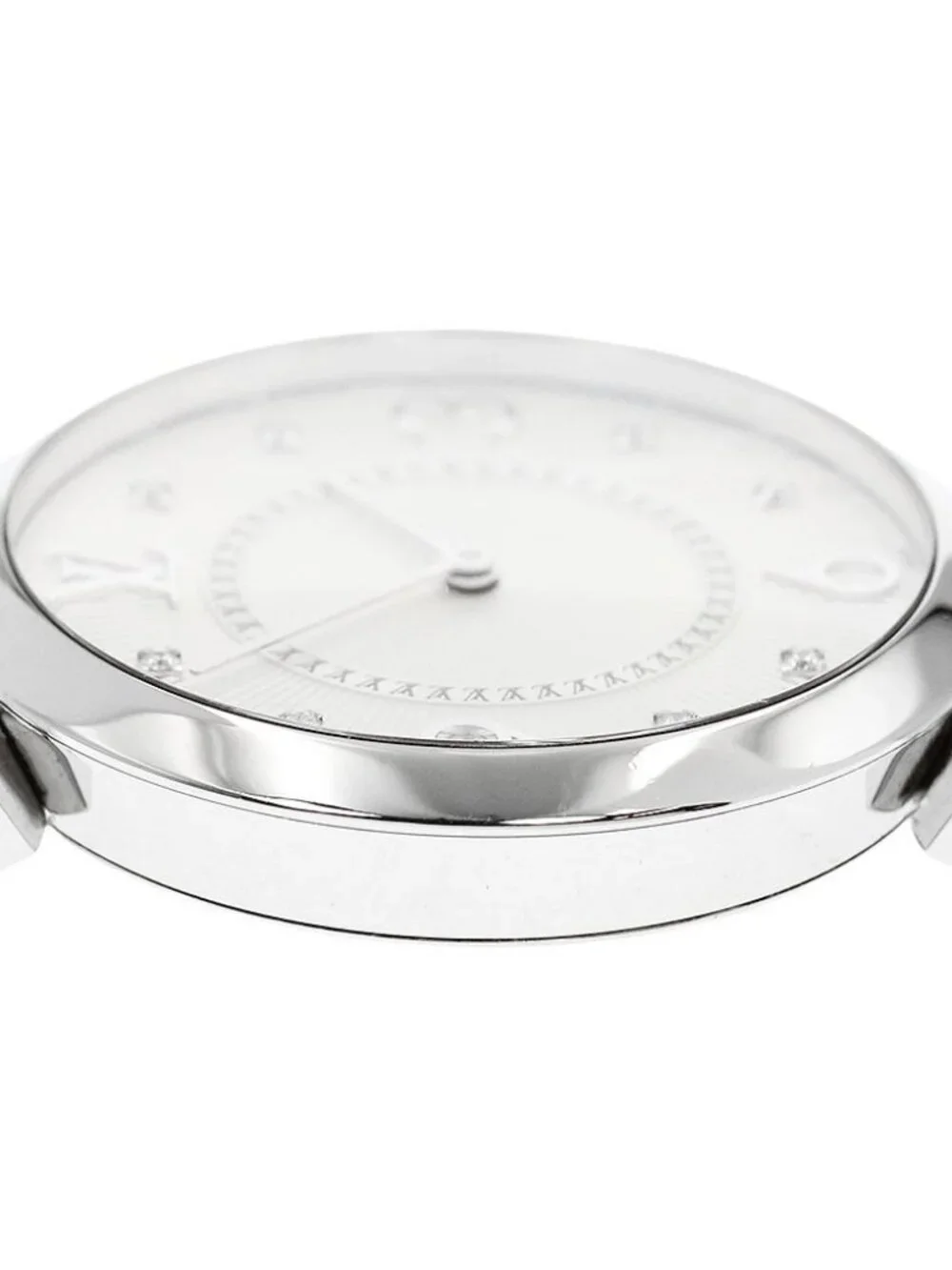 LOUIS VUITTON Tambour Slim MM Q13MJ 8P diamond Silver Dial Quartz Ladies_970655